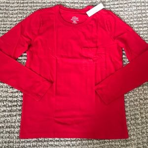J. Crew Red Long Sleeve Tee